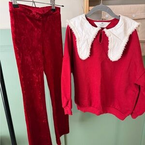 H&M Kids Red Matching Set with White Collar